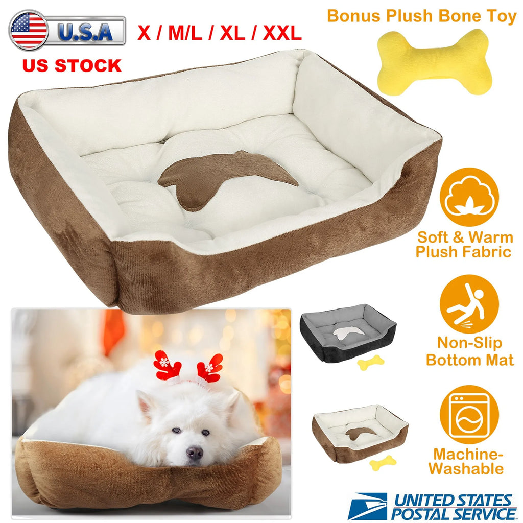 Pet Dog Bed Soft Warm Fleece Puppy Cat Bed