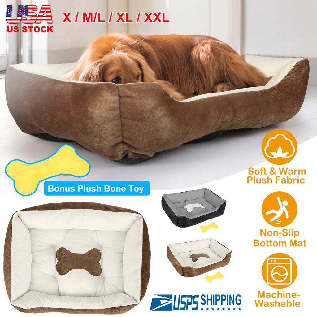 Pet Dog Bed Soft Warm Fleece Puppy Cat Bed