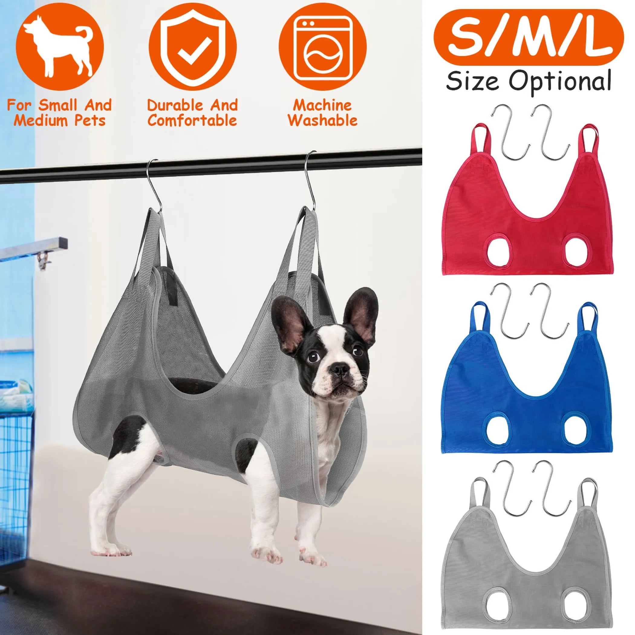 Cat Dog Hammock Helper Pet Grooming Hammock Harness Restraint Bag